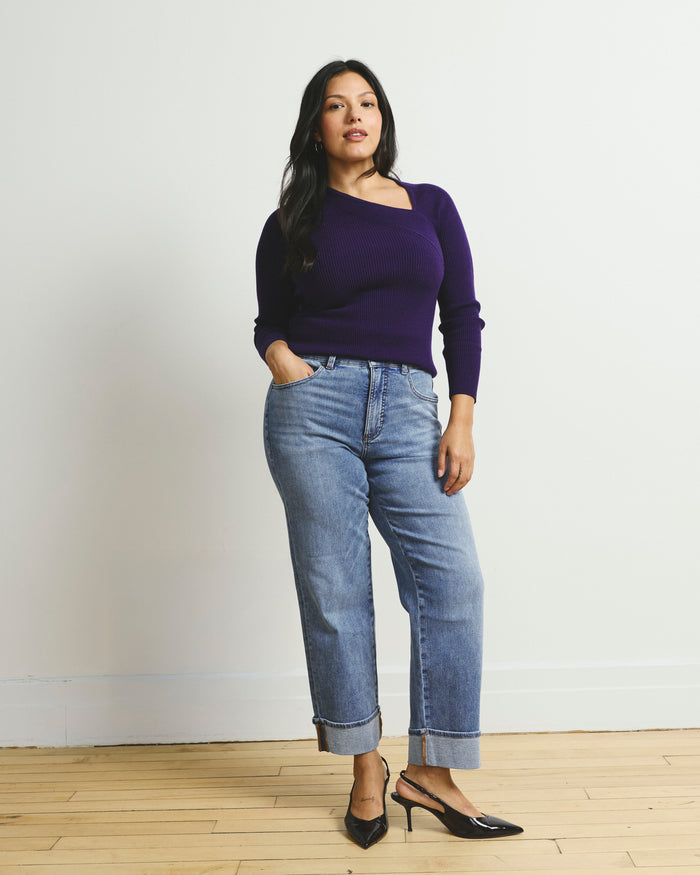 Stevie High Rise Cuffed Straight Leg Jeans - Blue Bayou | Plus Size & Straight Size Women's Fashion | Universal Standard