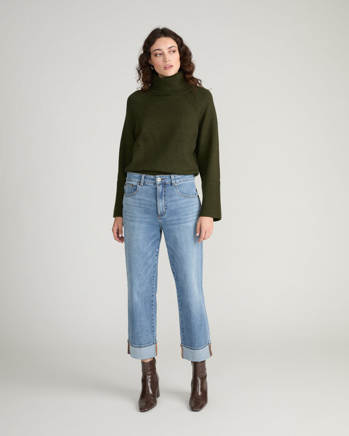 Stevie High Rise Cuffed Straight Leg Jeans - Blue Bayou | Plus Size & Straight Size Women's Fashion | Universal Standard