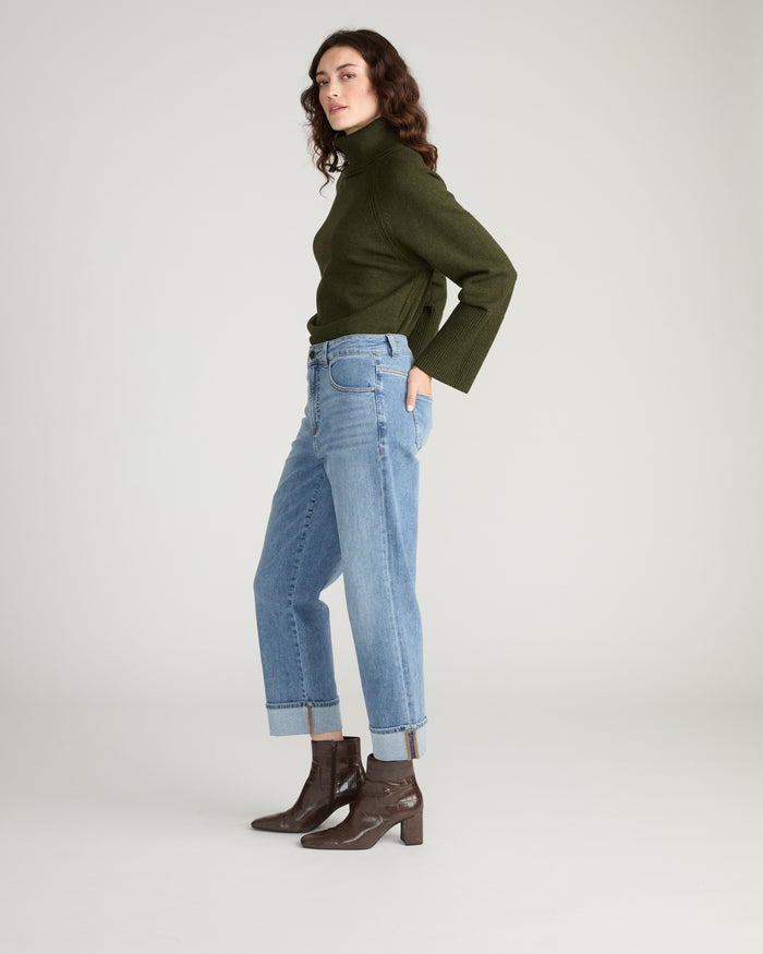 Stevie High Rise Cuffed Straight Leg Jeans - Blue Bayou | Plus Size & Straight Size Women's Fashion | Universal Standard