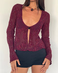 Image of Sukita Cardigan in Sequin Knit Burgundy