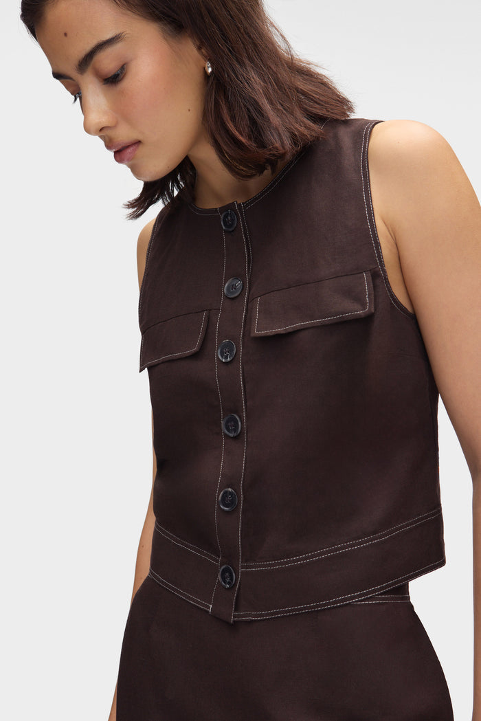 Summer Utility Linen Top
