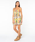 Sunrise Vibes Linen Dress - Egret Sangria Tropics - Roxy