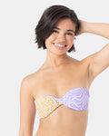 Sunshine State of Mind Reversible Bandeau Bikini Top - Brown Tile Multi - Roxy