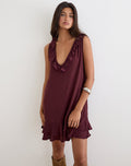 Image of Swade Plunge Mini Dress in Crinkle Plum