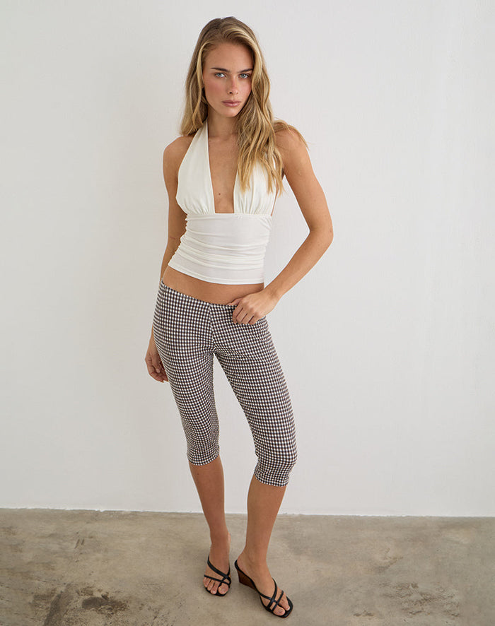Image of Tako Capri in Seersucker Gingham Brown