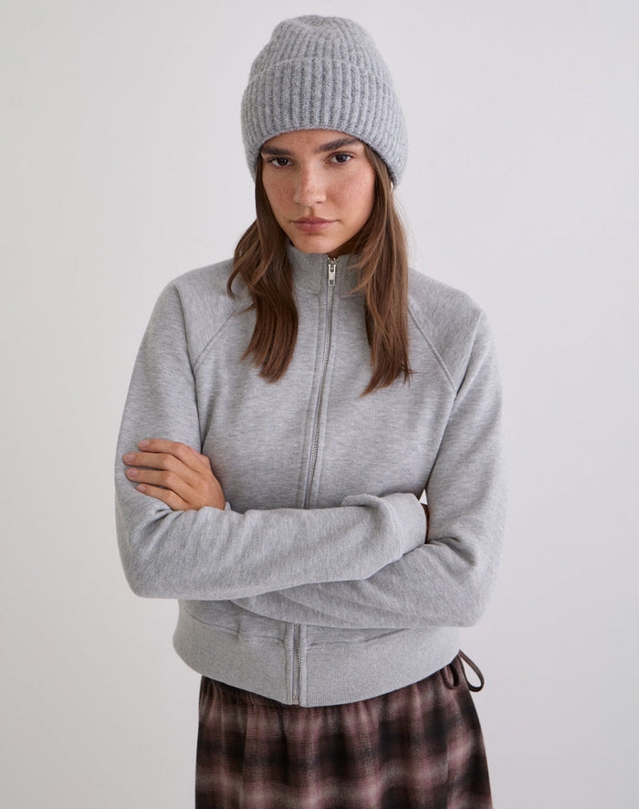 Image of Tamayo Zip Turtleneck Jumper in Grey Marl