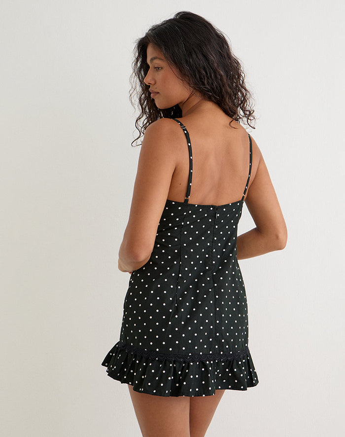Image of Tavita Mini Dress in Basic Polka Black