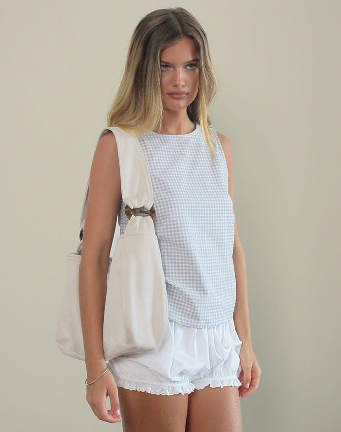 Image of Tetira Bag with Double Tortoise Shell Buckle in Cream