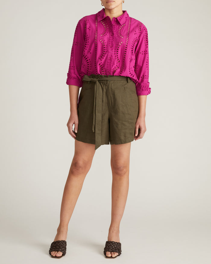 The Embroidered Artist Oversized Poplin Shirt - Hyper Pink | Plus Size & Straight Size Women's Fashion | Universal Standard