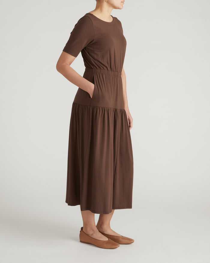 Thea Divine Jersey Midi Dress - Peppercorn | Plus Size & Straight Size Women's Fashion | Universal Standard