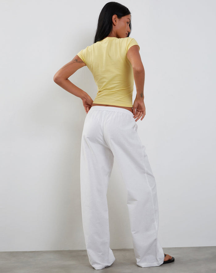 image of Tiona Baby Tee in Lemonade with Summer Flower Print
