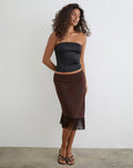 Image of Tisaki Midi Skirt in Fine Leaf Flower Ganache