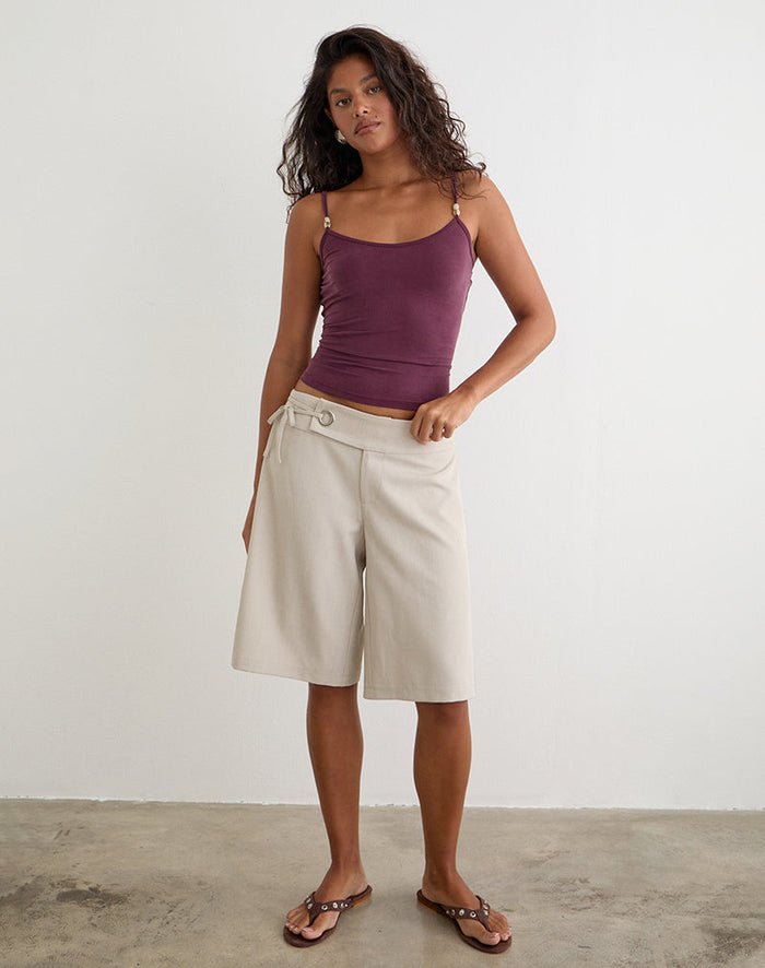 Image of Tora Longline Short with Tie in Tailoring Stone