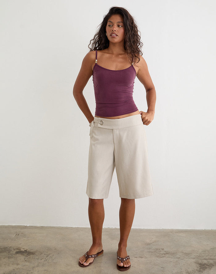 Image of Tora Longline Short with Tie in Tailoring Stone