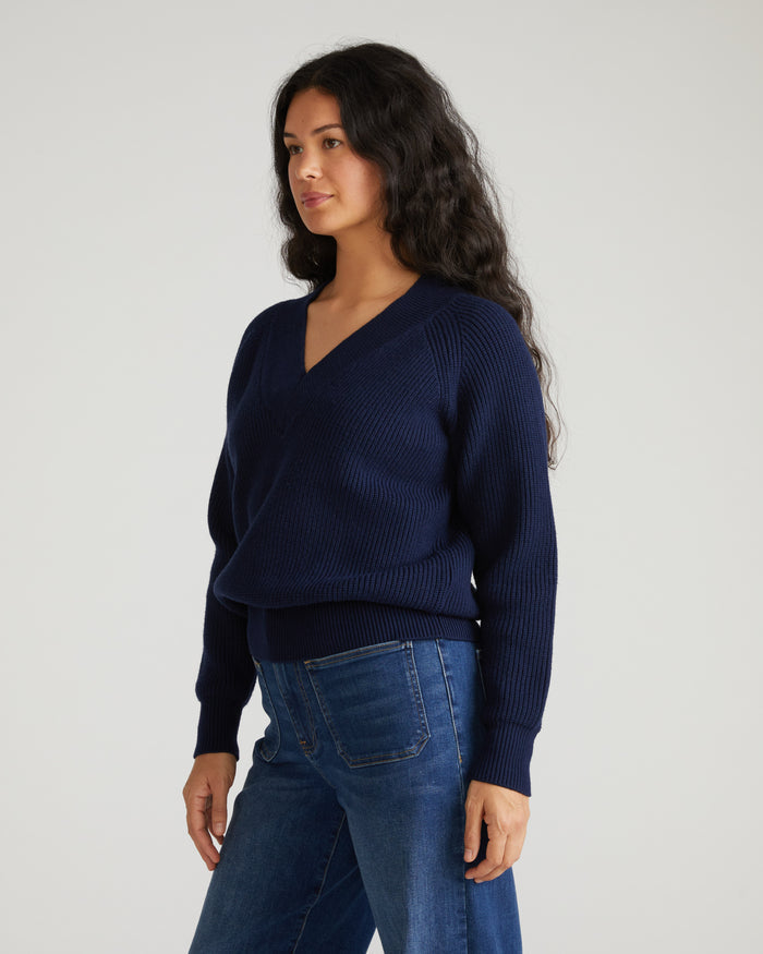 Tori V Neck Sweater - Navy | Plus Size & Straight Size Women's Fashion | Universal Standard