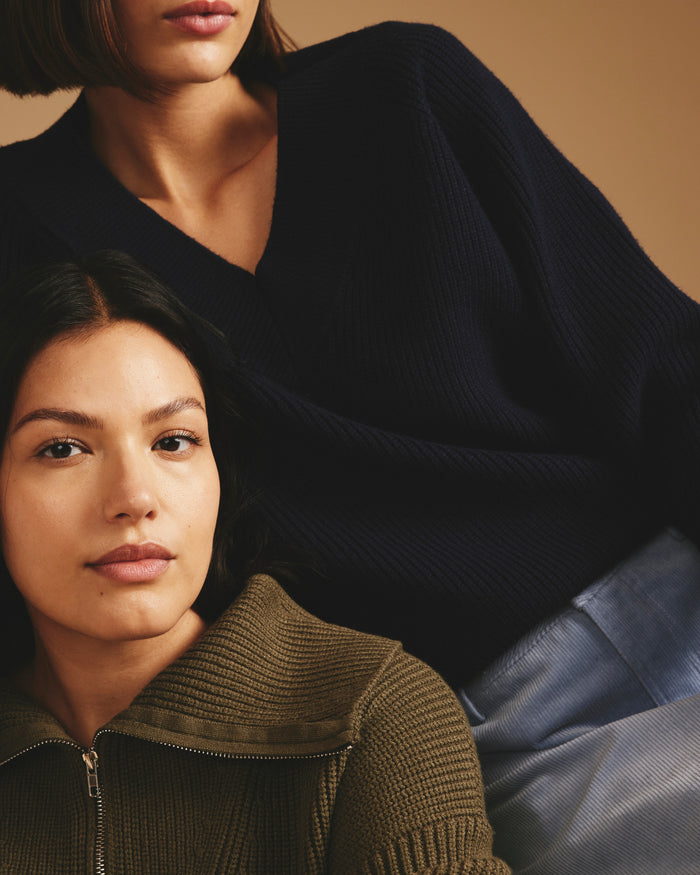 Tori V Neck Sweater - Navy | Plus Size & Straight Size Women's Fashion | Universal Standard