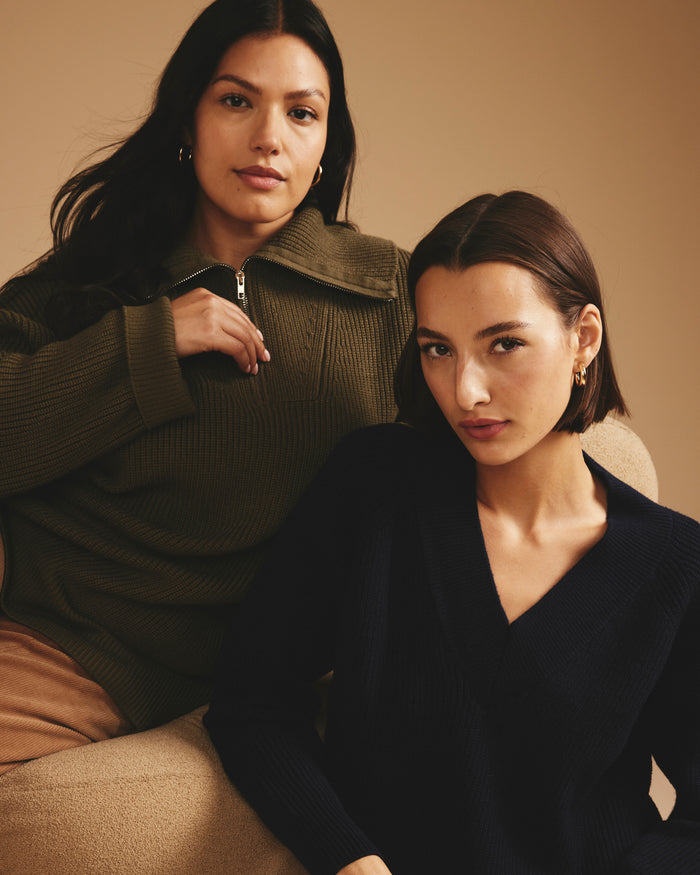Tori V Neck Sweater - Navy | Plus Size & Straight Size Women's Fashion | Universal Standard