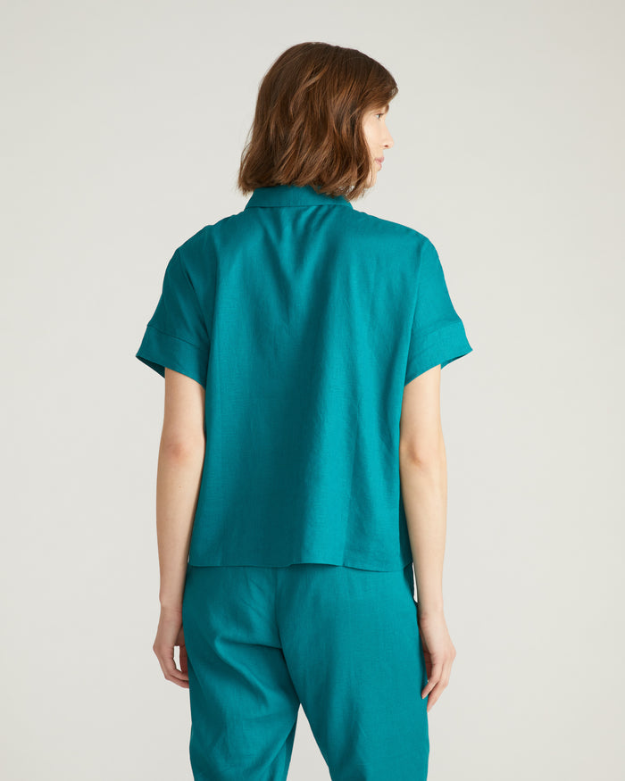 Tupelo Short Sleeve Linen Blend Shirt - Aurora | Plus Size & Straight Size Women's Fashion | Universal Standard