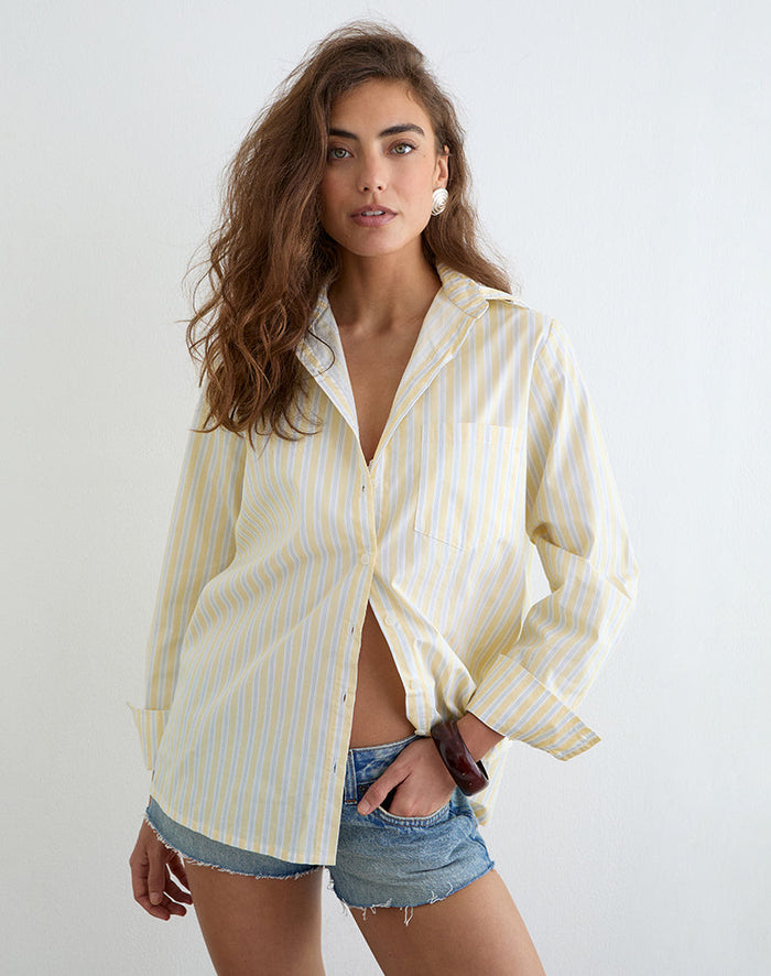 Image of Turner Shirt in Candy Stripe Yellow