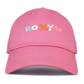 The Roxy TW Next Level Baseball Cap in Sangria Sunset features “ROXY” embroidered in colorful letters on the front, accompanied by a small heart-shaped logo beside the text, making it a versatile accessory and an everyday essential for any casual look.