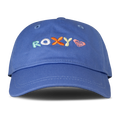The TW Next Level Baseball Cap by Roxy features a vibrant Very Peri color, colorful ROXY embroidery, and a heart-shaped logo on the front, making it a stylish and modern accessory for any outfit.