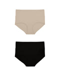 UltimateS 2-Pack Full Coverage High Rise Brief - Black/Porcelain | Plus Size & Straight Size Women's Fashion | Universal Standard