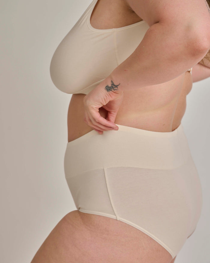 UltimateS 2-Pack Full Coverage High Rise Brief - Black/Porcelain | Plus Size & Straight Size Women's Fashion | Universal Standard