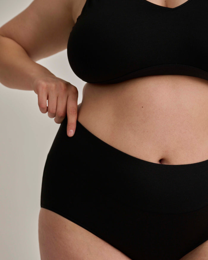 UltimateS 2-Pack Full Coverage High Rise Brief - Black/Porcelain | Plus Size & Straight Size Women's Fashion | Universal Standard