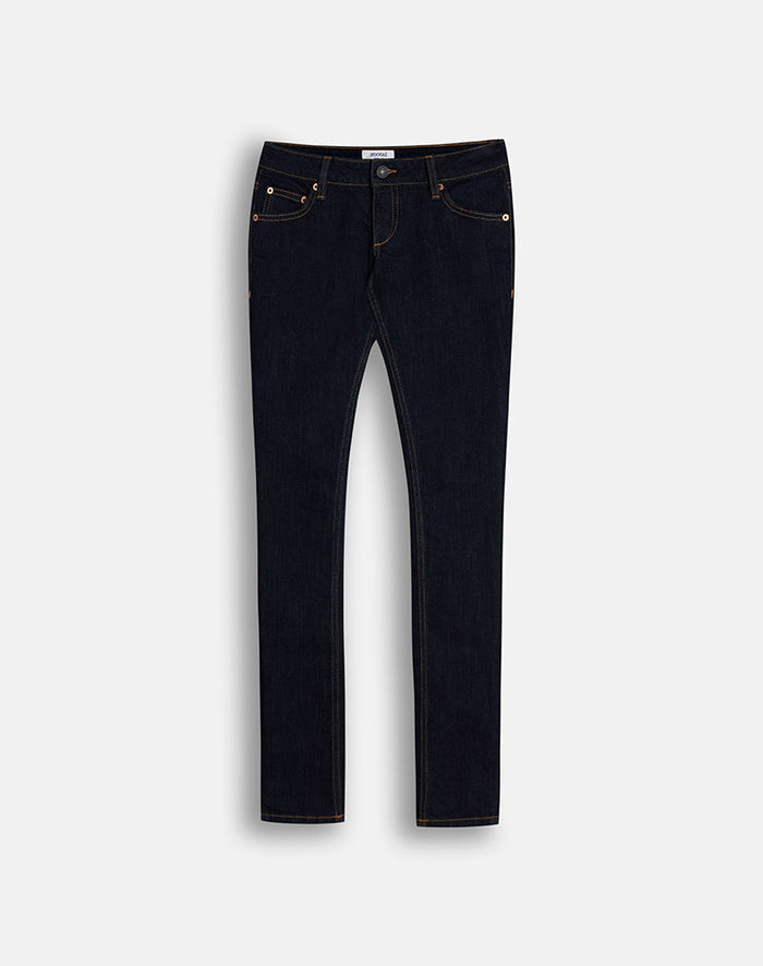 Image of Ultra Low Rise Stretch Skinny Jeans in Indigo