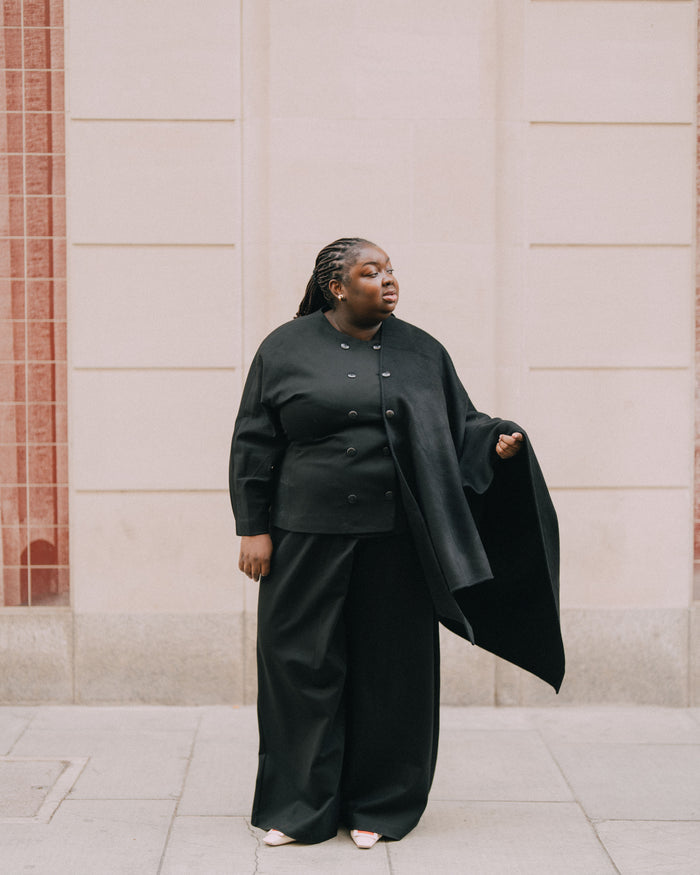 US x Abisola Ponte Wrap Pants - Black | Plus Size & Straight Size Women's Fashion | Universal Standard