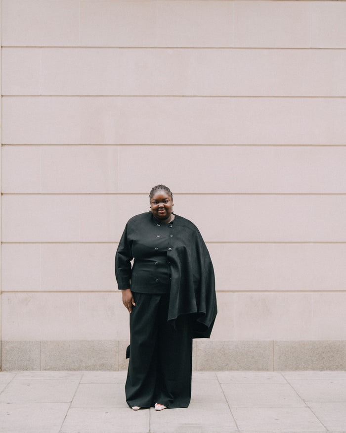 US x Abisola Wool Blend Cape - Black | Plus Size & Straight Size Women's Fashion | Universal Standard