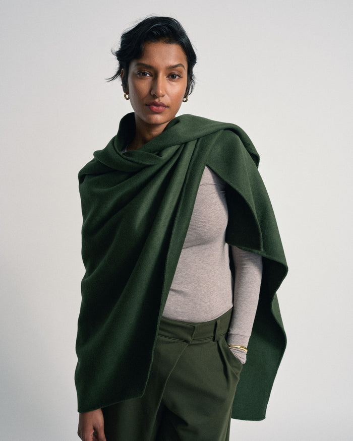 US x Abisola Wool Blend Cape - Kombu Green | Plus Size & Straight Size Women's Fashion | Universal Standard