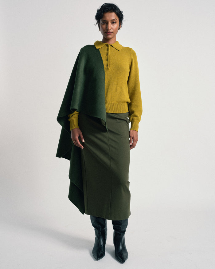 US x Abisola Wool Blend Cape - Kombu Green | Plus Size & Straight Size Women's Fashion | Universal Standard