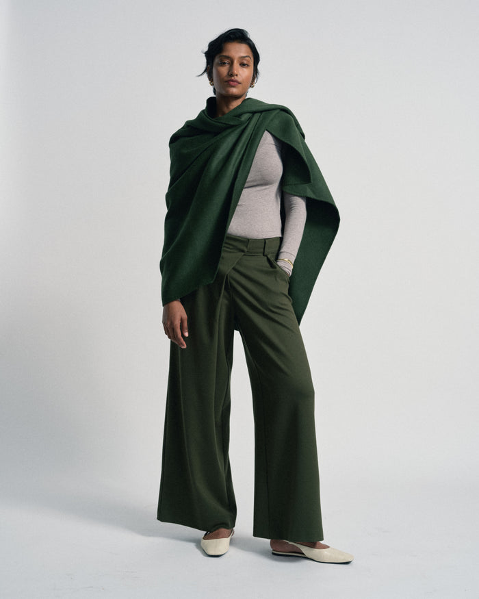 US x Abisola Wool Blend Cape - Kombu Green | Plus Size & Straight Size Women's Fashion | Universal Standard