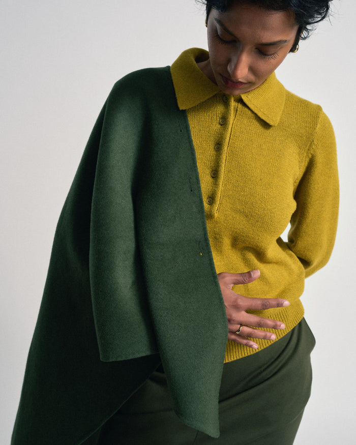 US x Abisola Wool Blend Cape - Kombu Green | Plus Size & Straight Size Women's Fashion | Universal Standard