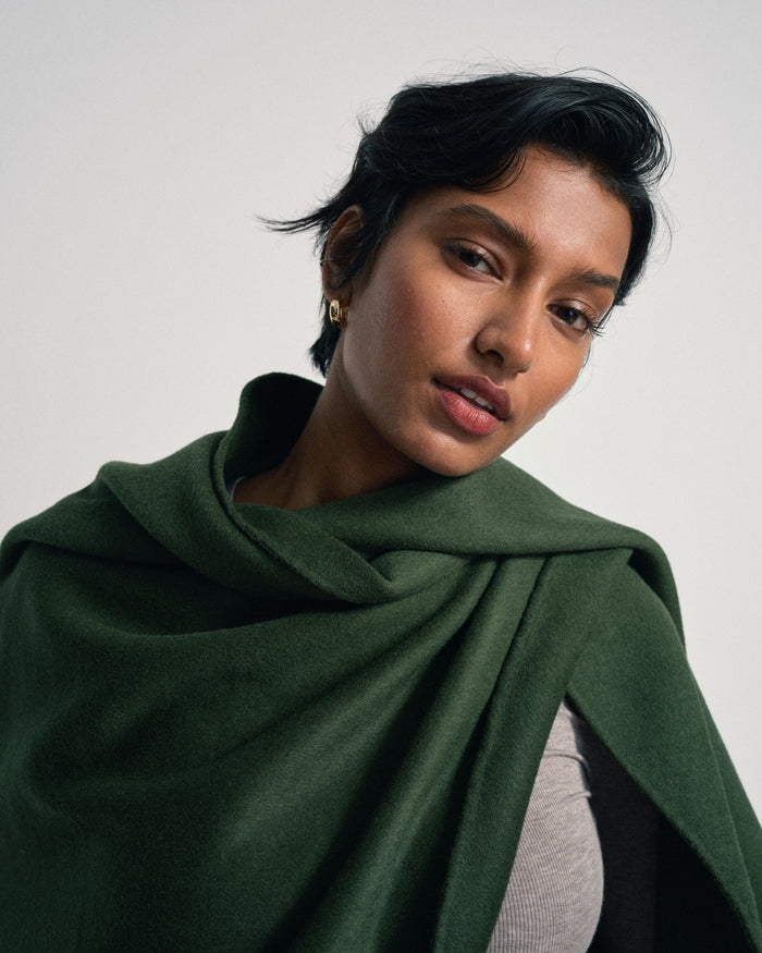 US x Abisola Wool Blend Cape - Kombu Green | Plus Size & Straight Size Women's Fashion | Universal Standard