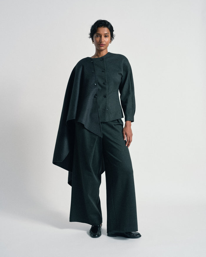US x Abisola Wool Blend Cape - Obsidian Gray | Plus Size & Straight Size Women's Fashion | Universal Standard