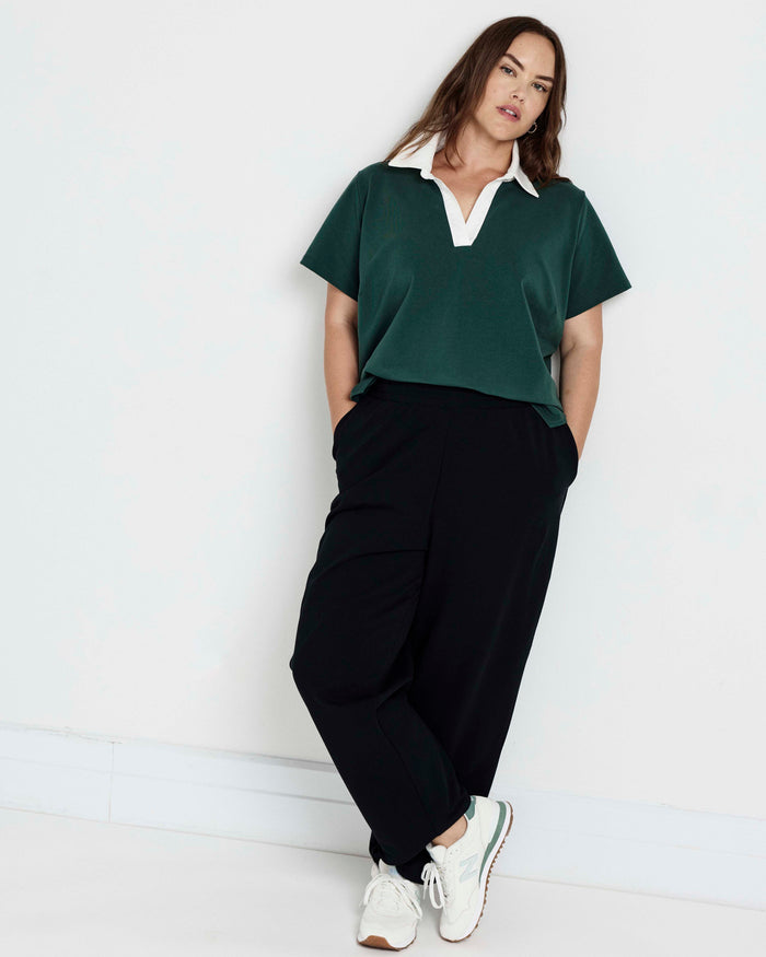 Varsity French Terry Pull On Pants - Black | Plus Size & Straight Size Women's Fashion | Universal Standard