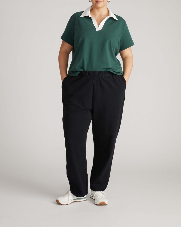 Varsity French Terry Pull On Pants - Black | Plus Size & Straight Size Women's Fashion | Universal Standard