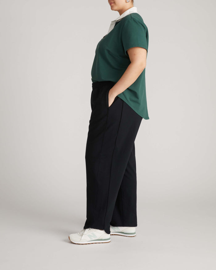 Varsity French Terry Pull On Pants - Black | Plus Size & Straight Size Women's Fashion | Universal Standard