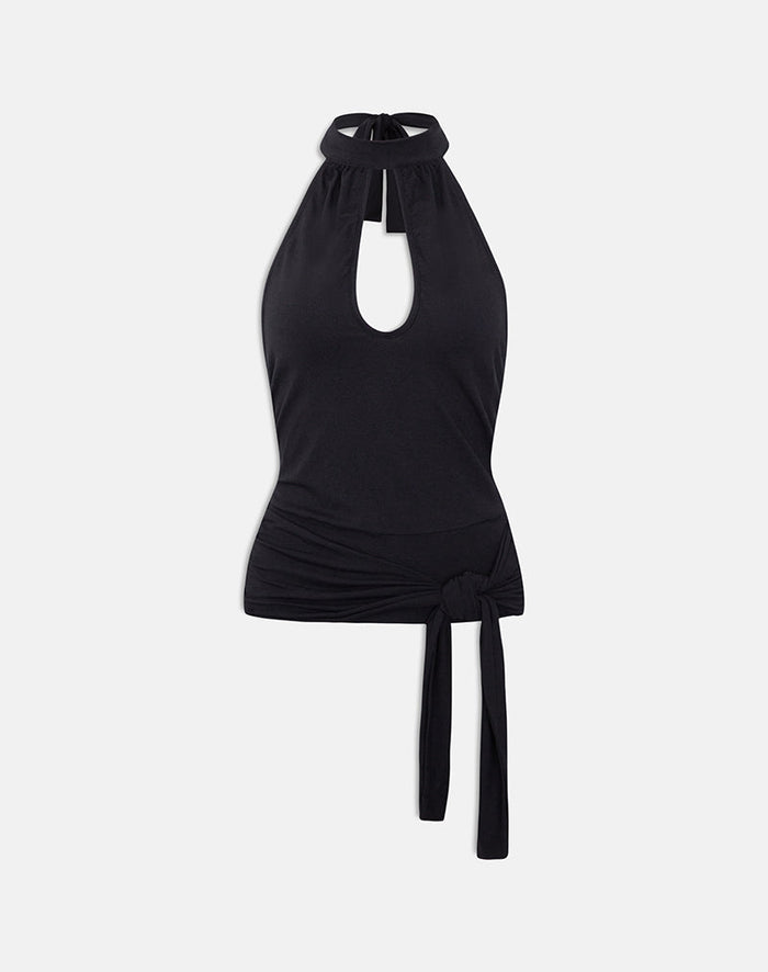Image of Verbina Keyhole Top in Jersey Black
