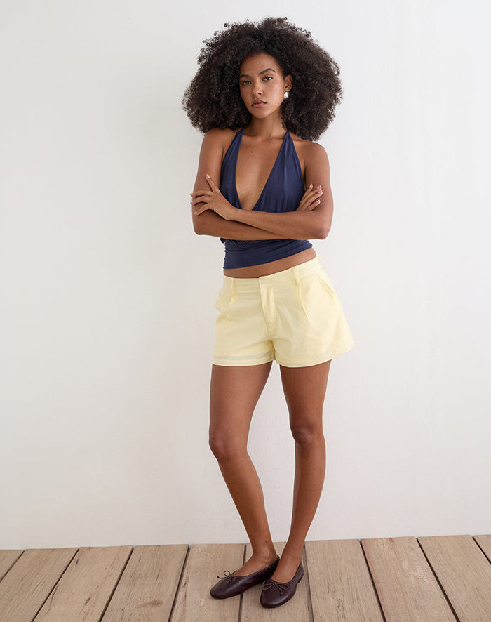 Image of Vexa Low Rise Mini Short in Lemon