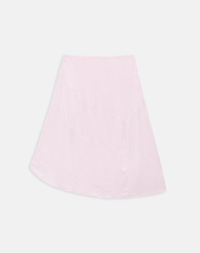 Image of Void Midi Skirt in Crinkle Light Pink