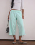 Image of Wamino Capri Trouser in Aqua with White Stripes