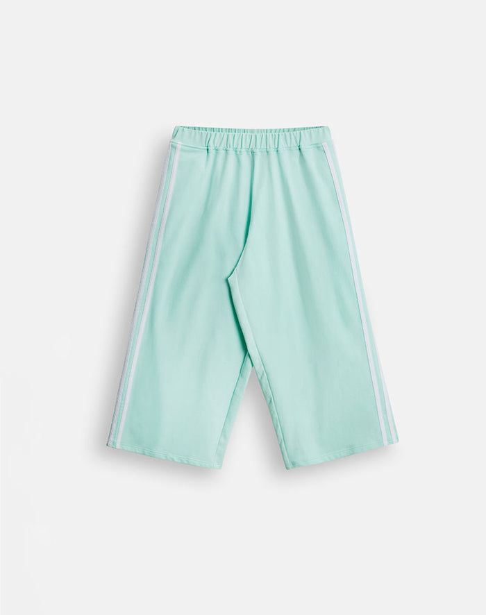 Image of Wamino Capri Trouser in Aqua with White Stripes