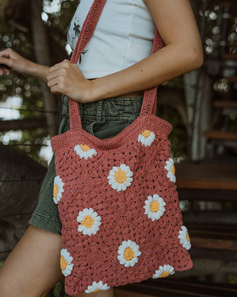 Wandering Beach Crochet Tote Bag - Portabella - Roxy