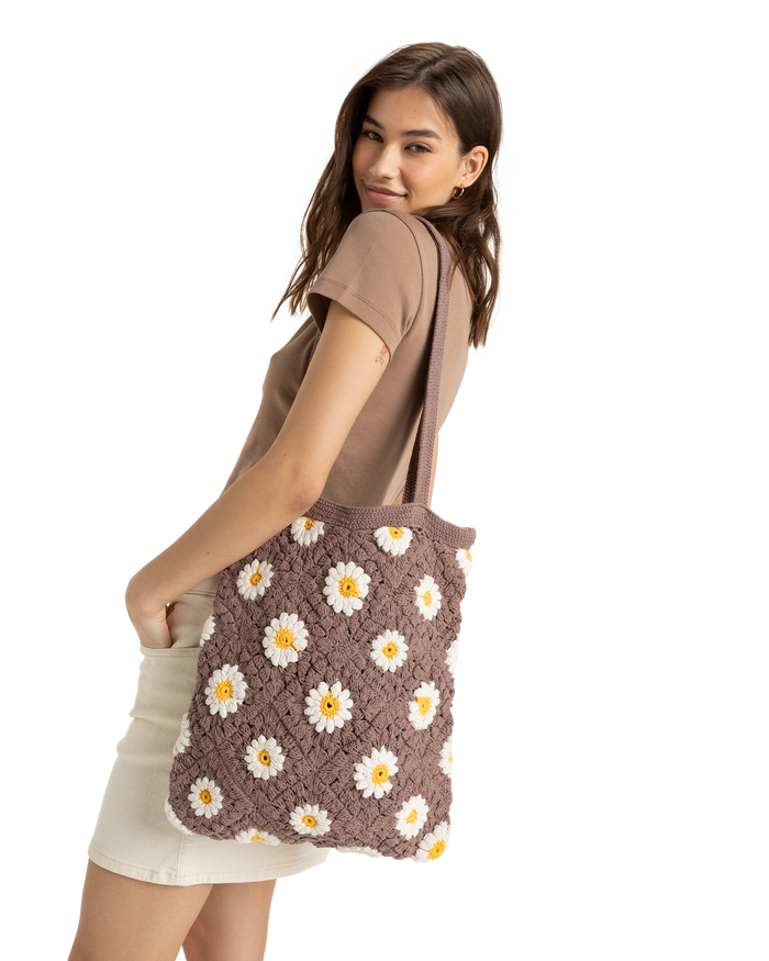 Wandering Beach Crochet Tote Bag - Portabella - Roxy