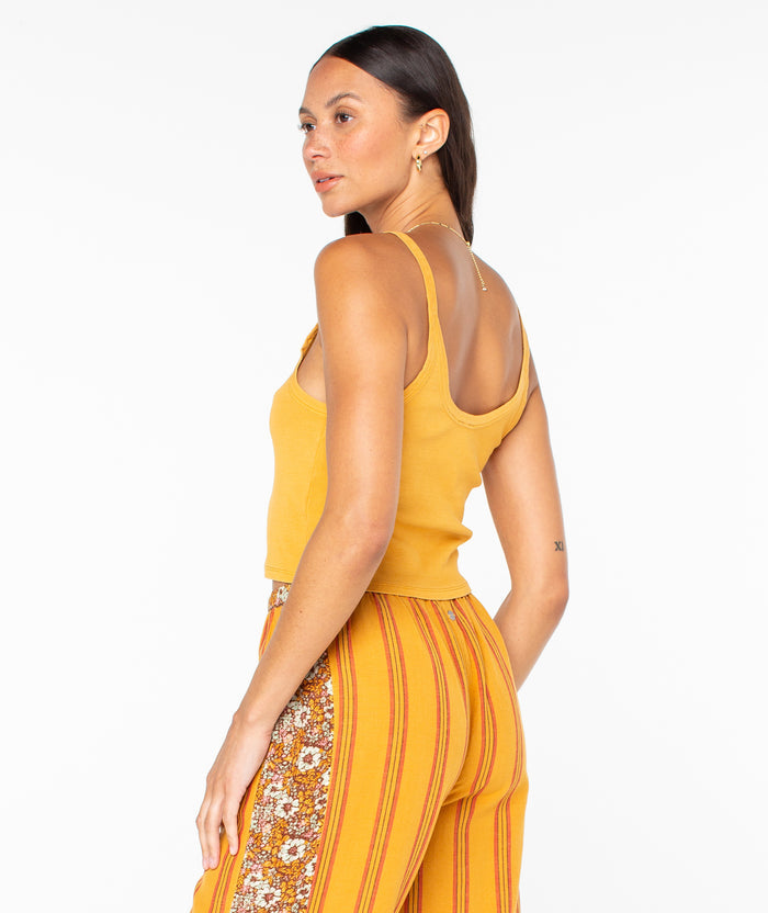 Wanderlust Tank - Honey Yellow Solid - Roxy
