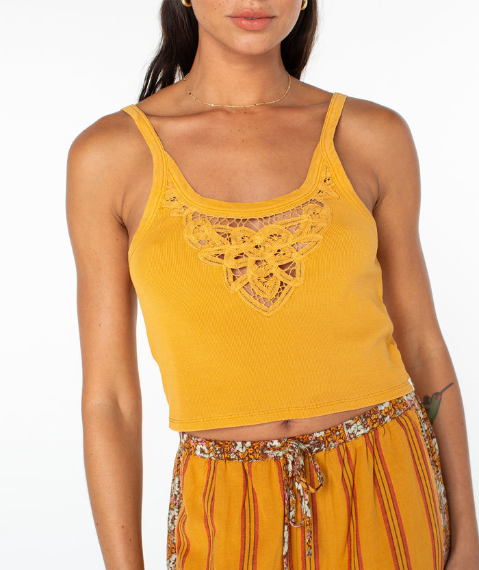 Wanderlust Tank - Honey Yellow Solid - Roxy