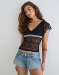 Image of Warita Underbust Top in Lace Black